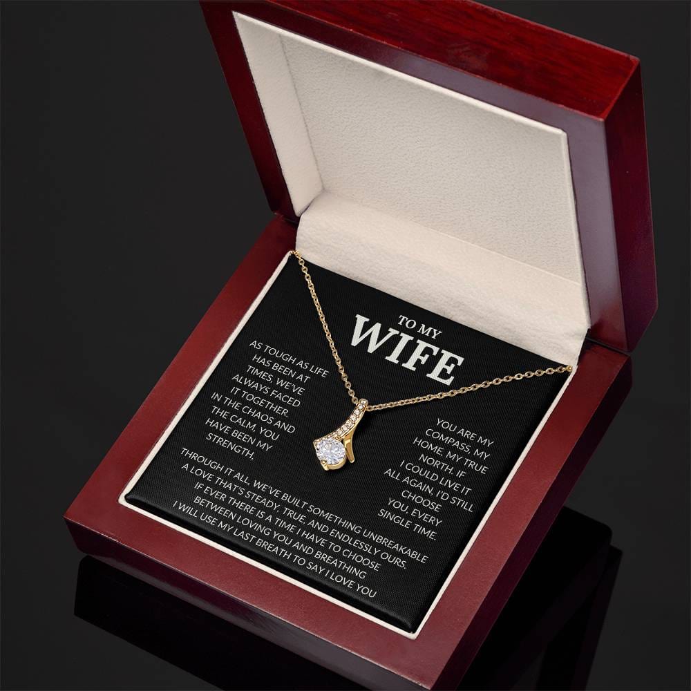 Alluring Beauty, Message Card, You are my true north, to my wife