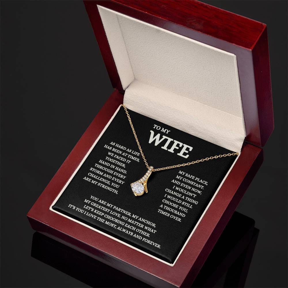 To My Wife - A Gift as Timeless as Our Love Ribbon-Style Pendant and Message Card ❤️