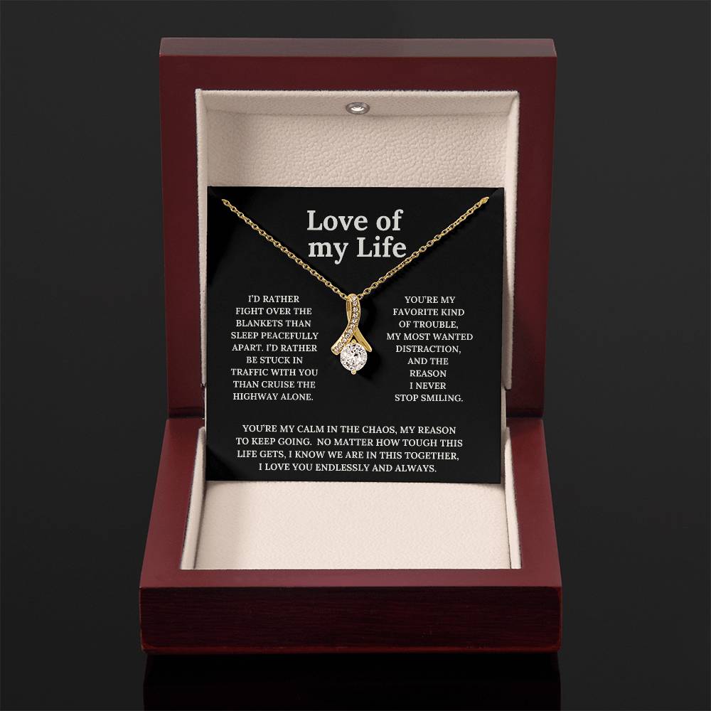 To the Love of My Life Alluring Beauty Pendant and Message Card