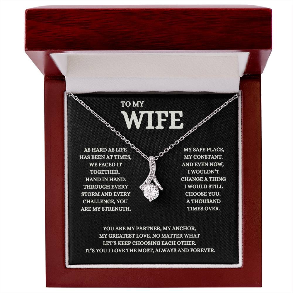 To My Wife - A Gift as Timeless as Our Love Ribbon-Style Pendant and Message Card ❤️