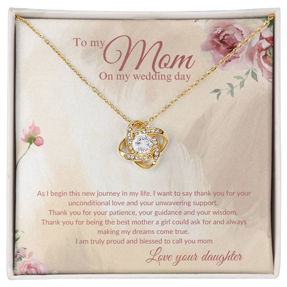Love Knot | Necklace | Mother of the Bride Gift from Daughter | Mother of the Bride Necklace | from Bride to Mom | To Mom from Bride - BespokeBliss