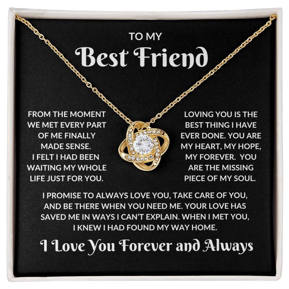 “To My Best Friend: A Gift that Speaks from the Heart💞 Love Knot and Message Card