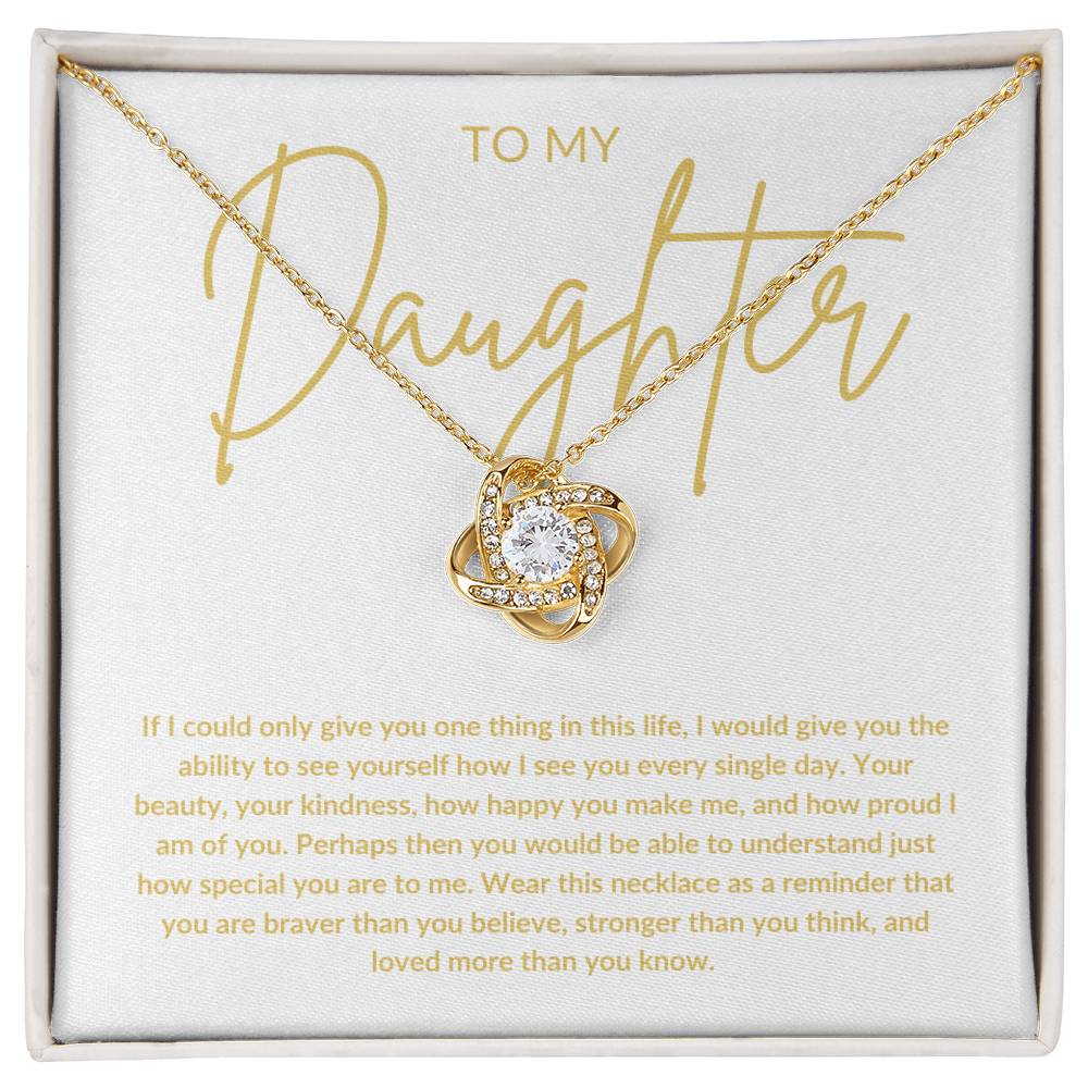Love Knot Necklace Daughter Gift | Gift From Mom | Gift From Dad | Father Daughter Gift | On Your Day Gift - BespokeBliss