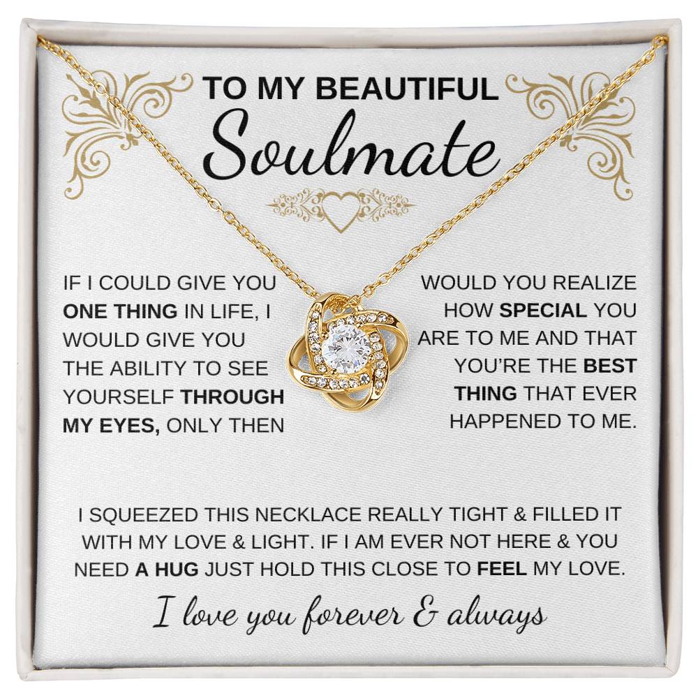 To My Beautiful Soulmate Love Knot Necklace
