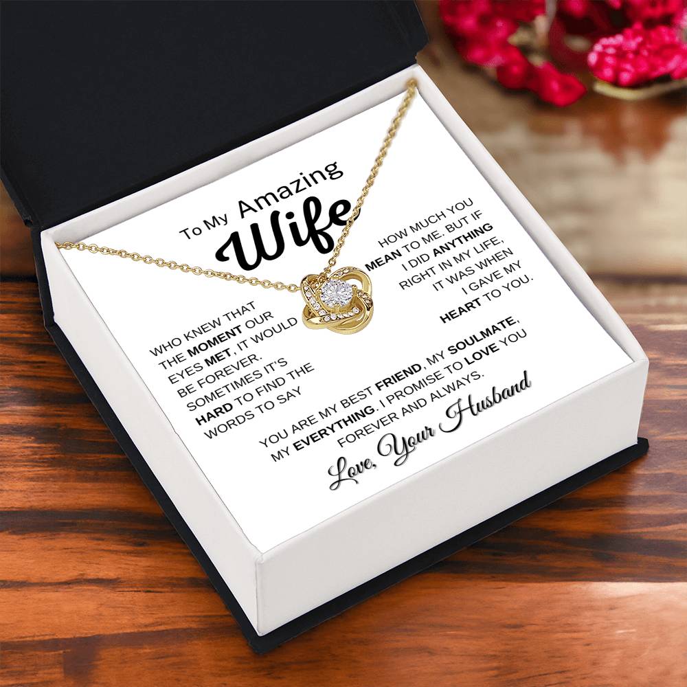 To My Amazing Wife - My Best Friend | Stunning Love Knot Pendant and Message Card 💞