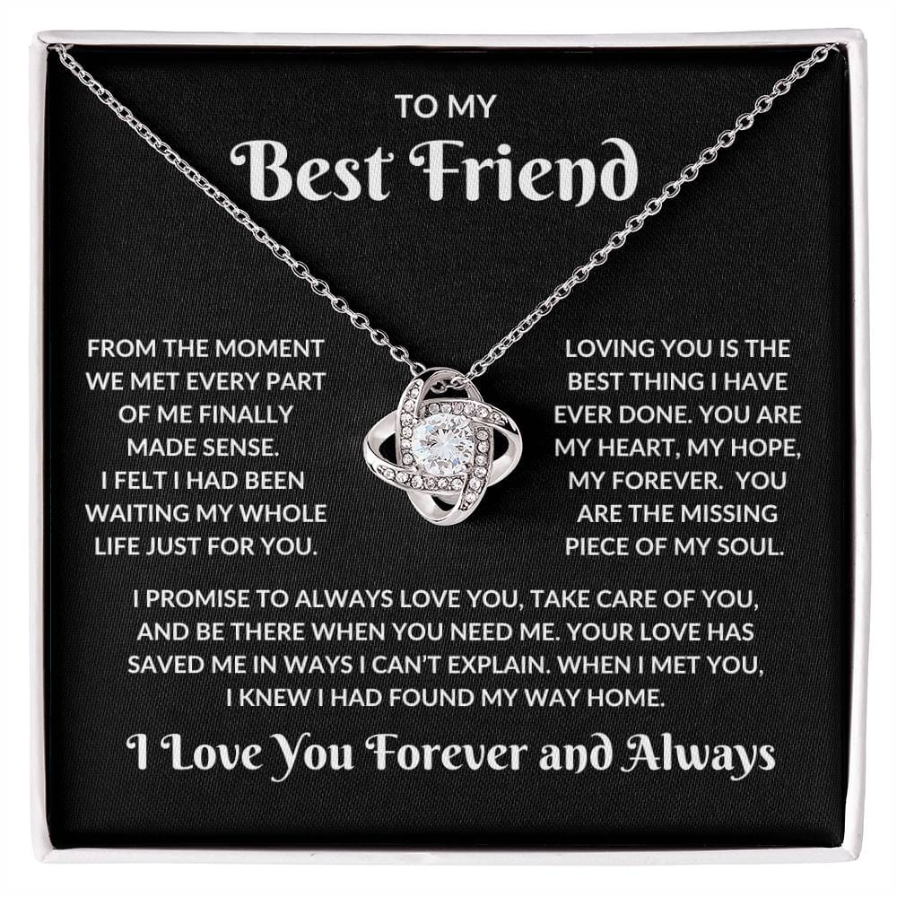 “To My Best Friend: A Gift that Speaks from the Heart💞 Love Knot and Message Card