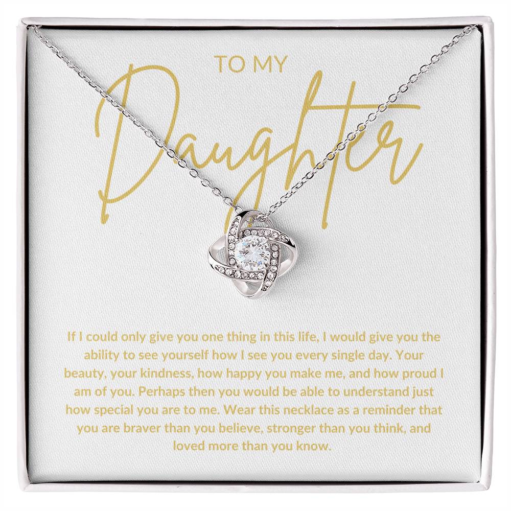 Love Knot Necklace Daughter Gift | Gift From Mom | Gift From Dad | Father Daughter Gift | On Your Day Gift - BespokeBliss