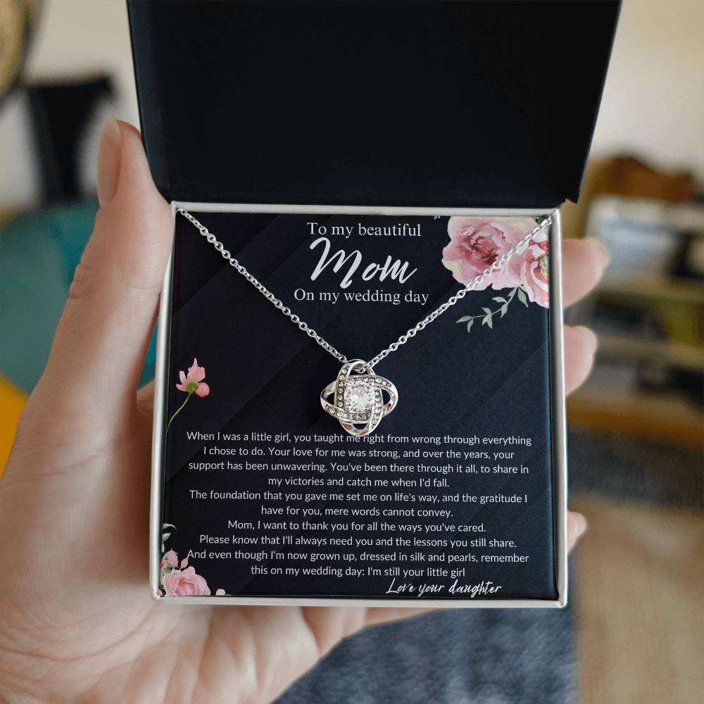 Mother of the Bride Gift from Daughter | Mother of the Bride Necklace from Bride | Eternity Necklace Mom of Bride Gift | To Mom from Bride - BespokeBliss
