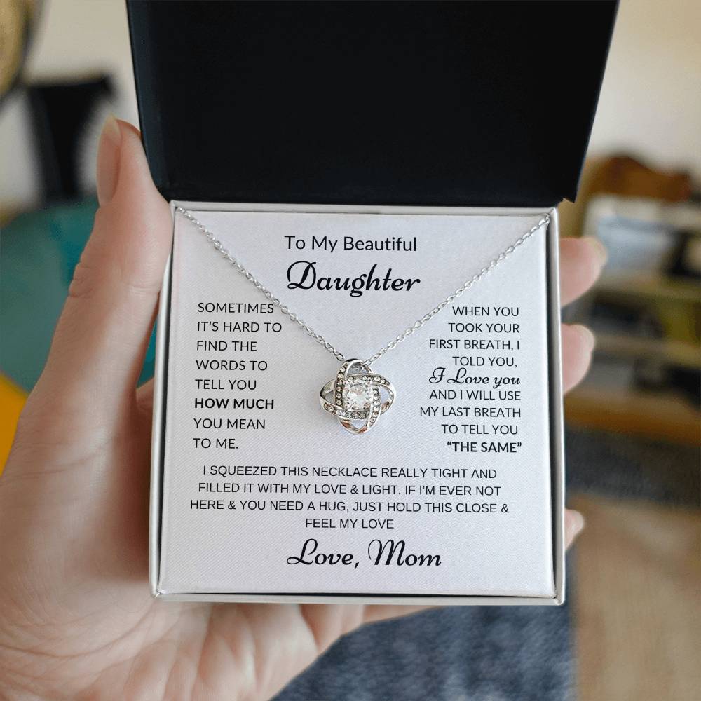 Daughter - First & Last Breath - Love Mom, Necklace