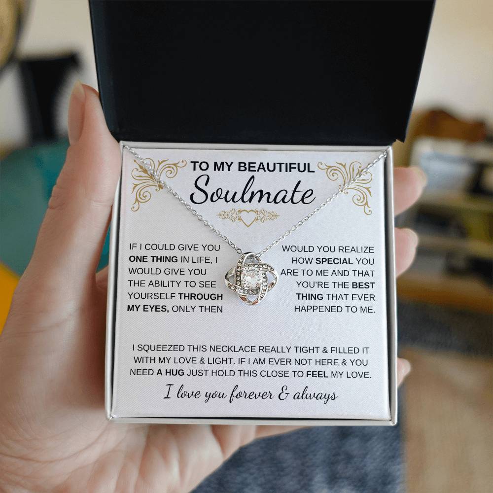 To My Beautiful Soulmate Love Knot Necklace