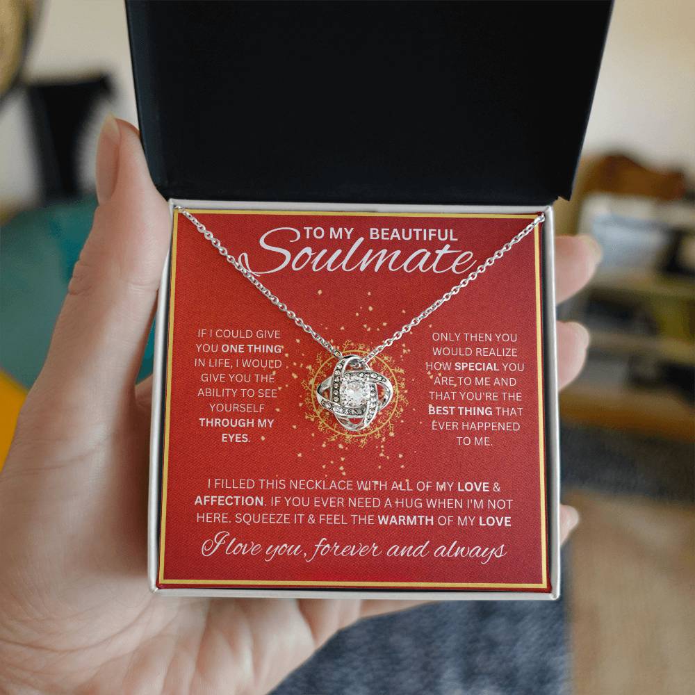 I Love You Forever and Always Soulmate - Love Knot Necklace
