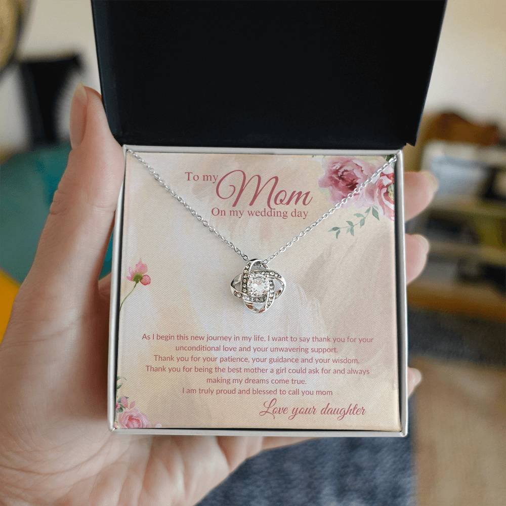 Love Knot | Necklace | Mother of the Bride Gift from Daughter | Mother of the Bride Necklace | from Bride to Mom | To Mom from Bride - BespokeBliss