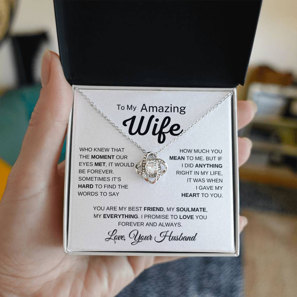 To My Amazing Wife - My Best Friend | Stunning Love Knot Pendant and Message Card 💞