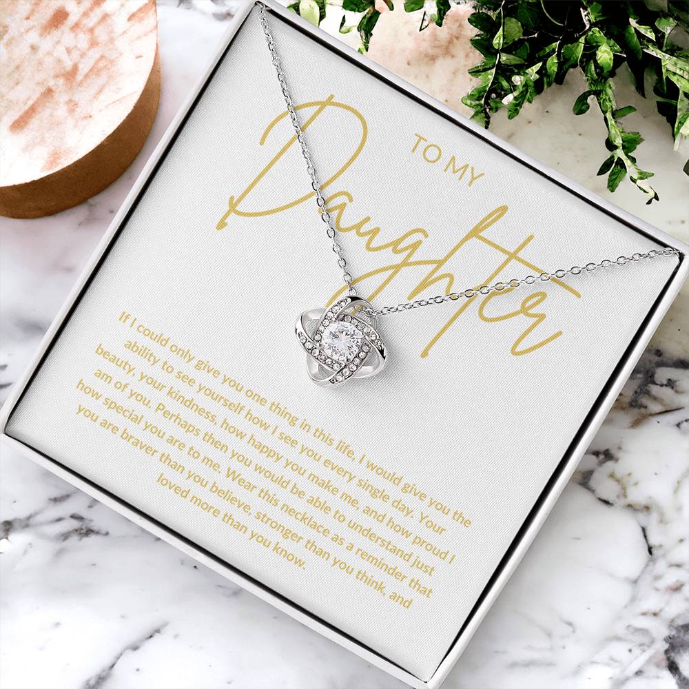 Love Knot Necklace Daughter Gift | Gift From Mom | Gift From Dad | Father Daughter Gift | On Your Day Gift - BespokeBliss