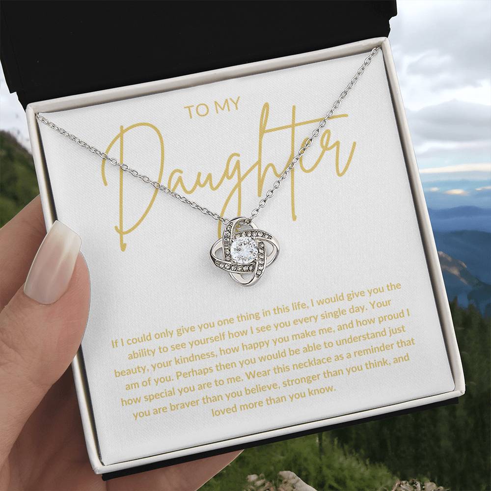 Love Knot Necklace Daughter Gift | Gift From Mom | Gift From Dad | Father Daughter Gift | On Your Day Gift - BespokeBliss