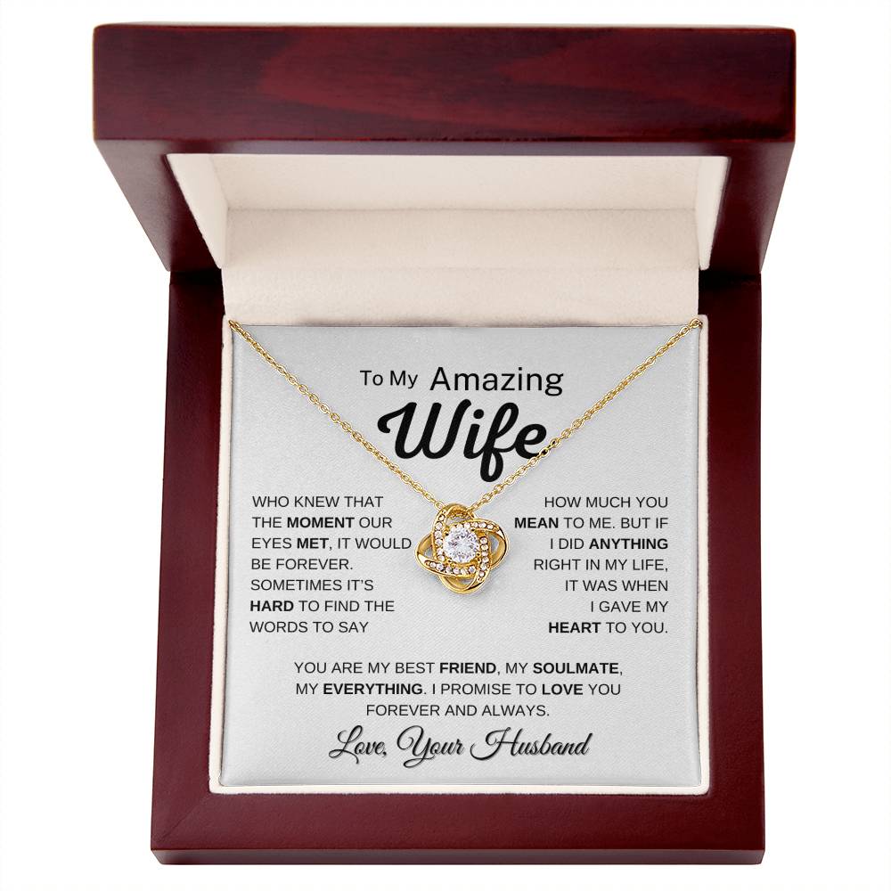 To My Amazing Wife - My Best Friend | Stunning Love Knot Pendant and Message Card 💞