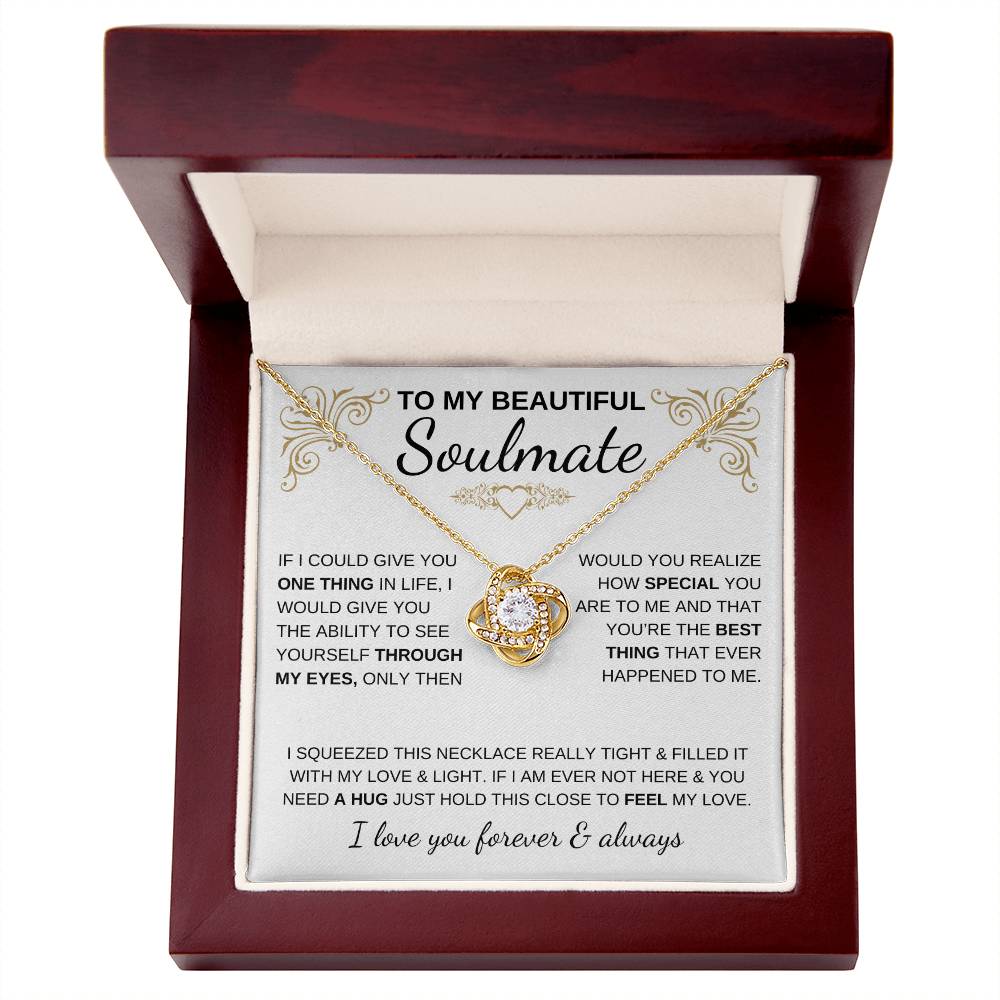 To My Beautiful Soulmate Love Knot Necklace
