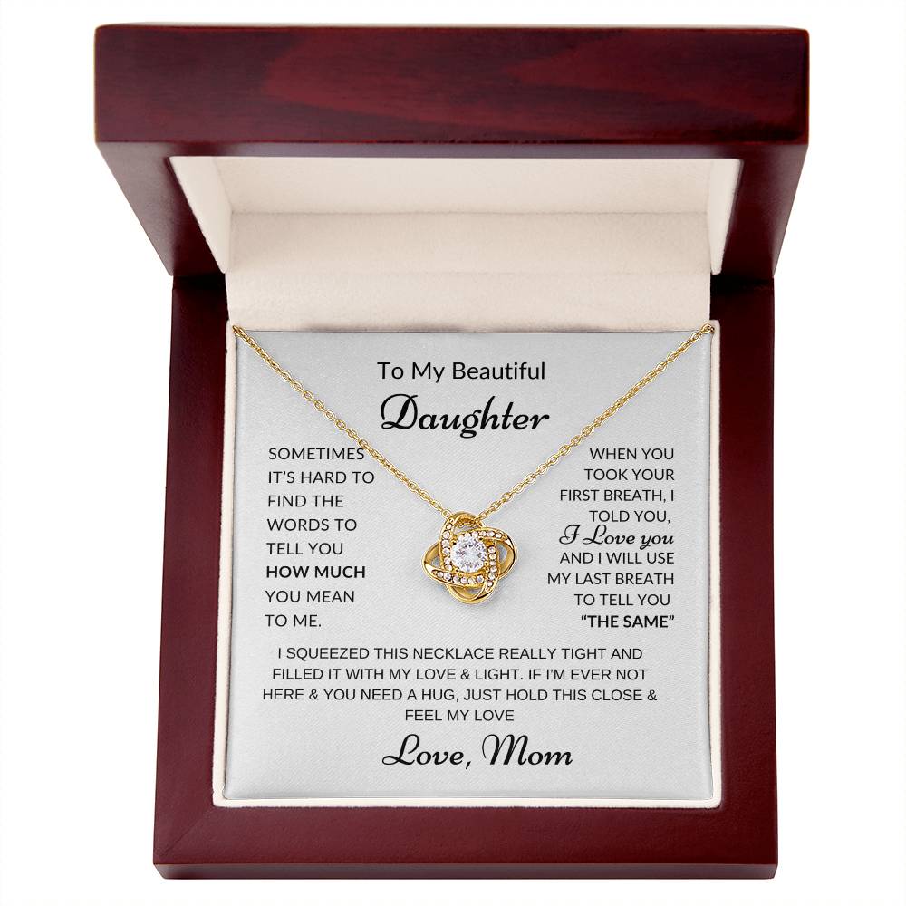 Daughter - First & Last Breath - Love Mom, Necklace