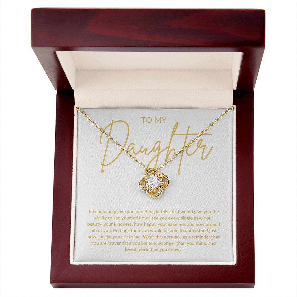 Love Knot Necklace Daughter Gift | Gift From Mom | Gift From Dad | Father Daughter Gift | On Your Day Gift - BespokeBliss