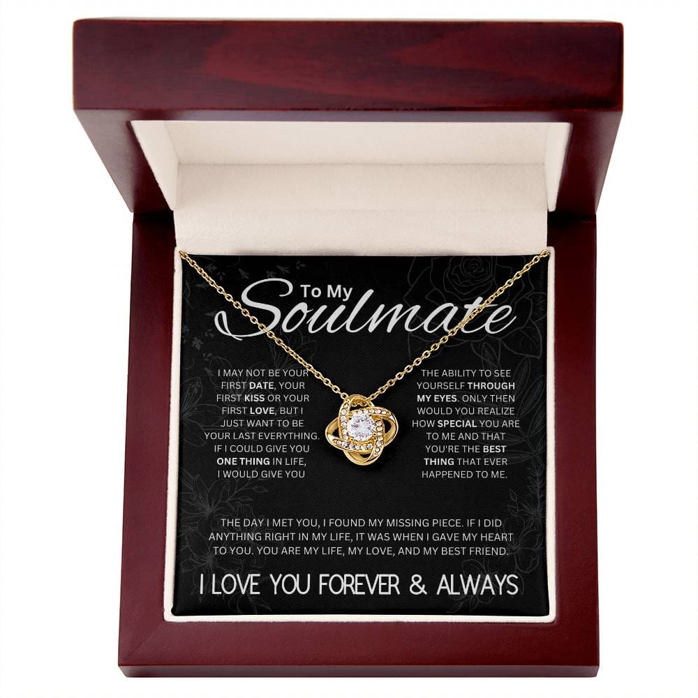 To My Soulmate, I Love You Forever, Love Knot Necklace