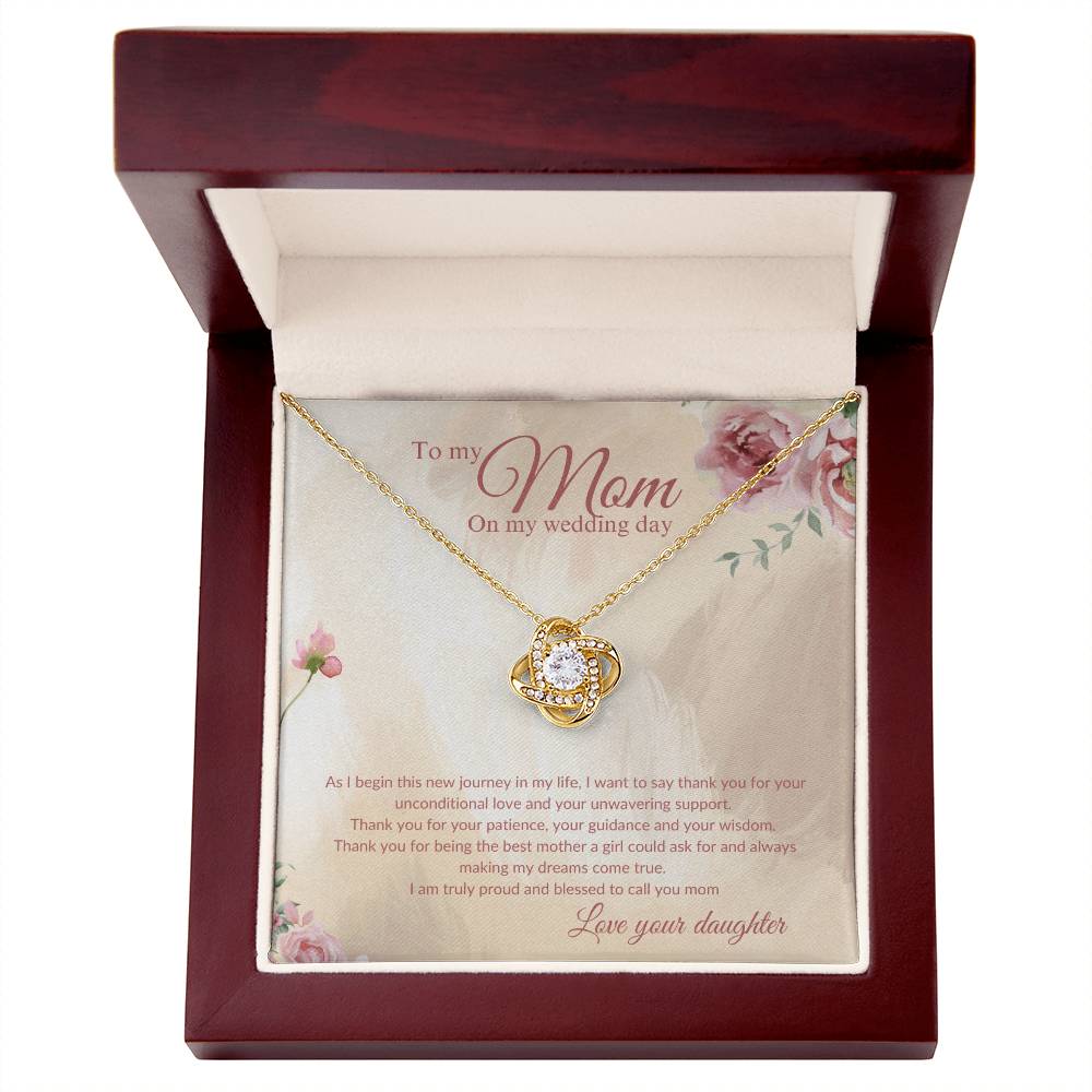 Love Knot | Necklace | Mother of the Bride Gift from Daughter | Mother of the Bride Necklace | from Bride to Mom | To Mom from Bride - BespokeBliss