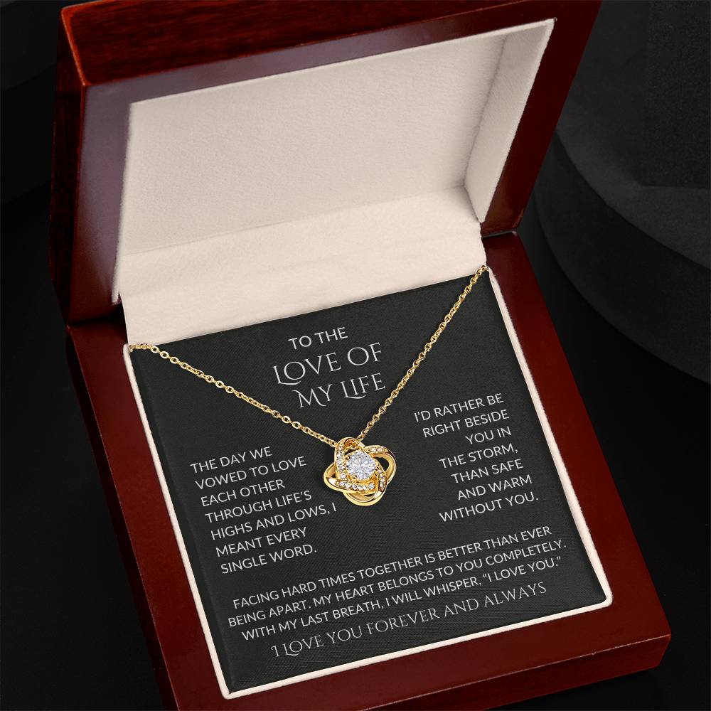 Love of My Life | Message Card Love Knot Pendant |