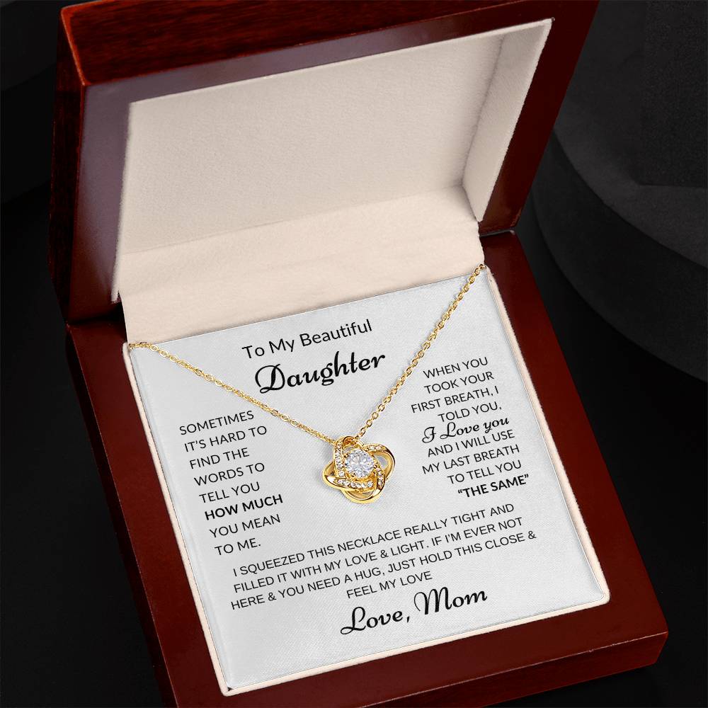 Daughter - First & Last Breath - Love Mom, Necklace