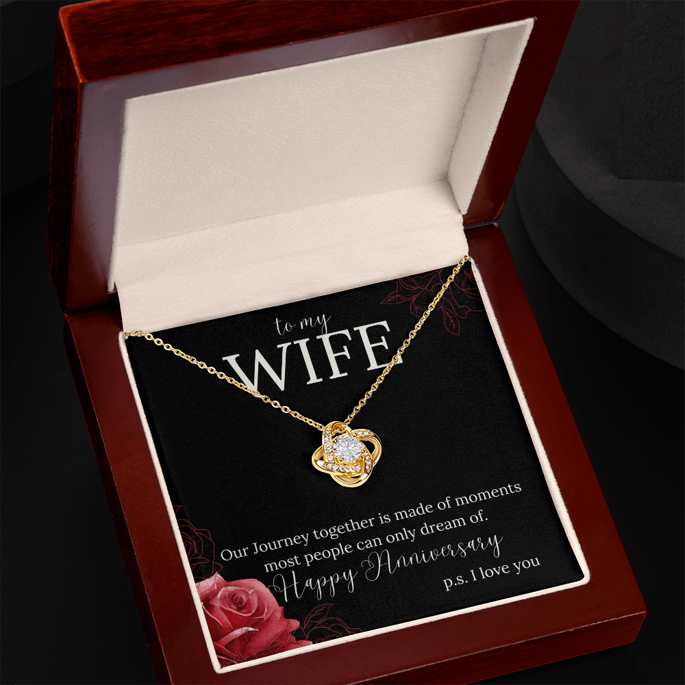 To My Wife, Happy Anniversary Necklace and Heartfelt Message Card. P.s. I Love You
