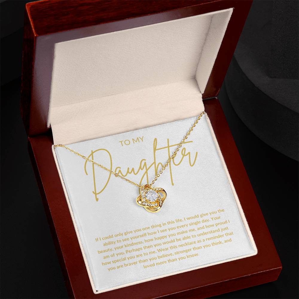 Love Knot Necklace Daughter Gift | Gift From Mom | Gift From Dad | Father Daughter Gift | On Your Day Gift - BespokeBliss