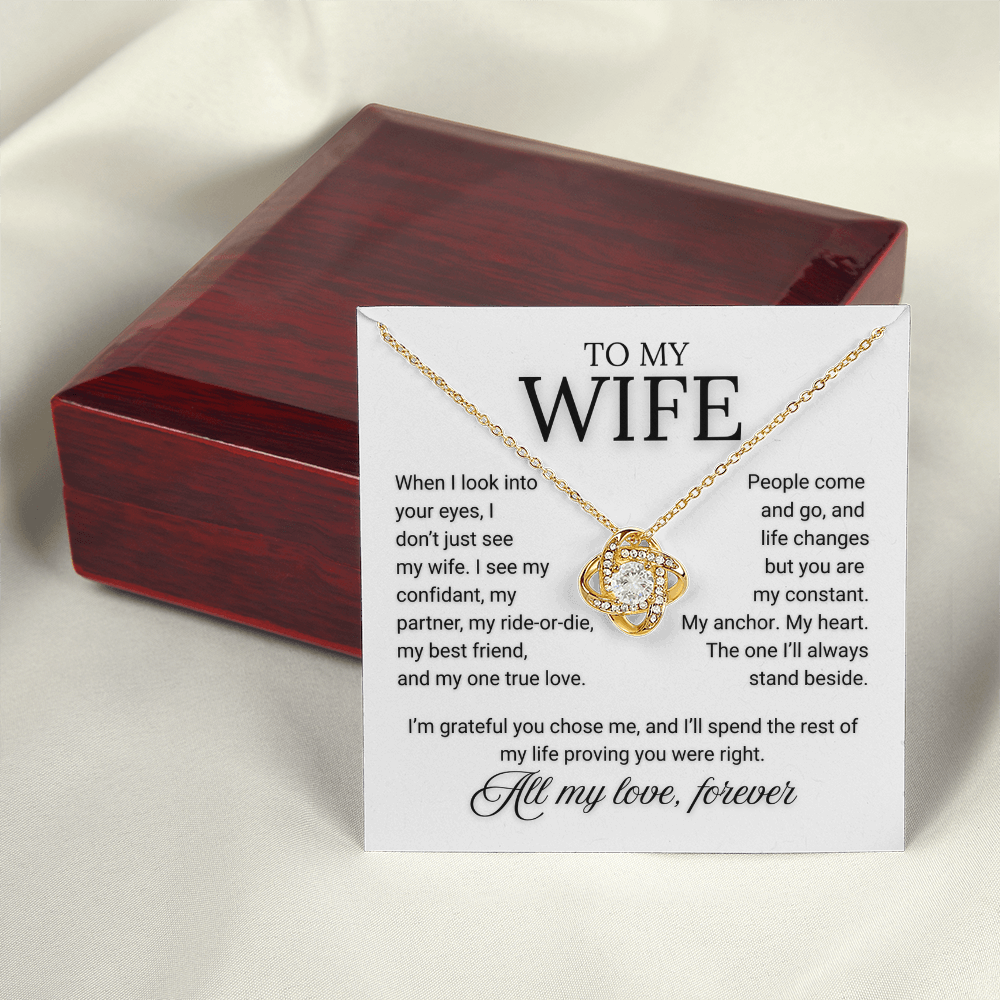 Stunning Love Knot and Heartfelt Message Card for Your Wife, Remind Her Why She Married You.