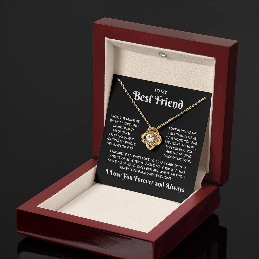 “To My Best Friend: A Gift that Speaks from the Heart💞 Love Knot and Message Card