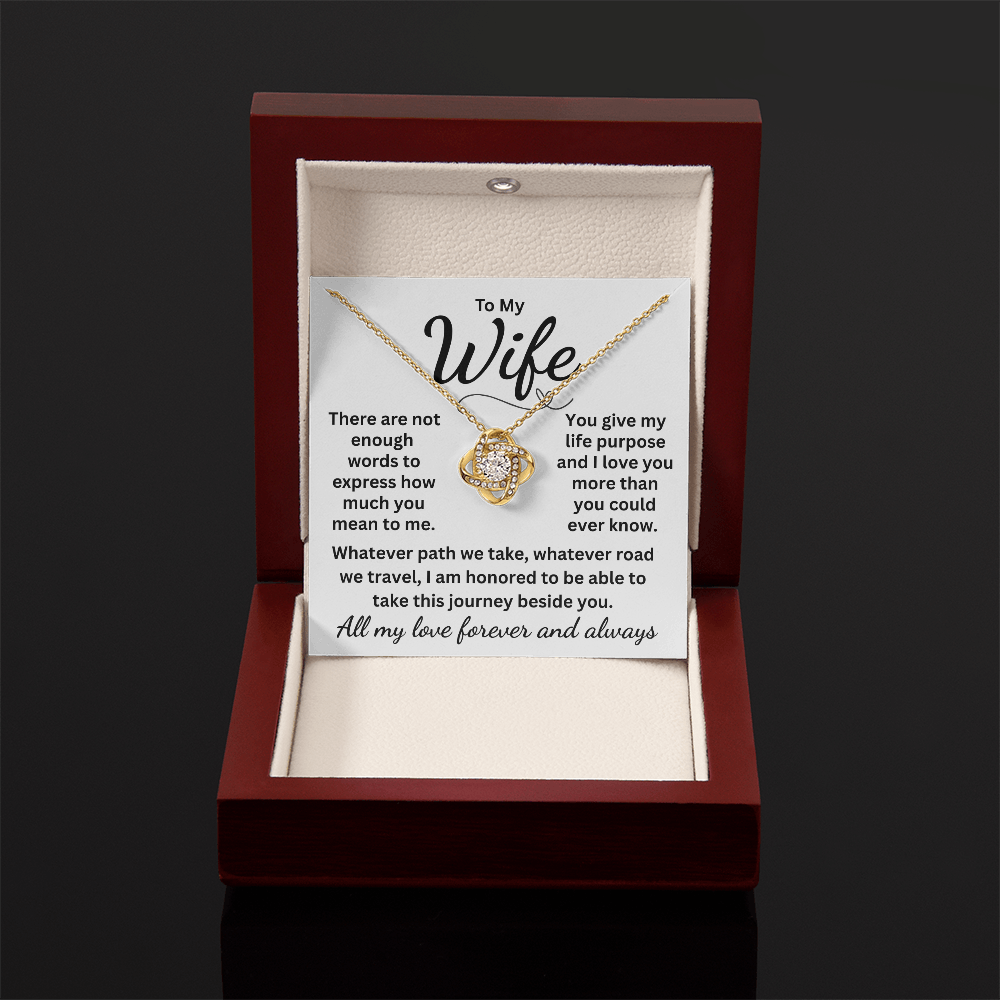 A Gift For Your Beautiful Wife, No Matter the Occasion. A Heartfelt Message Card and Stunning Necklace
