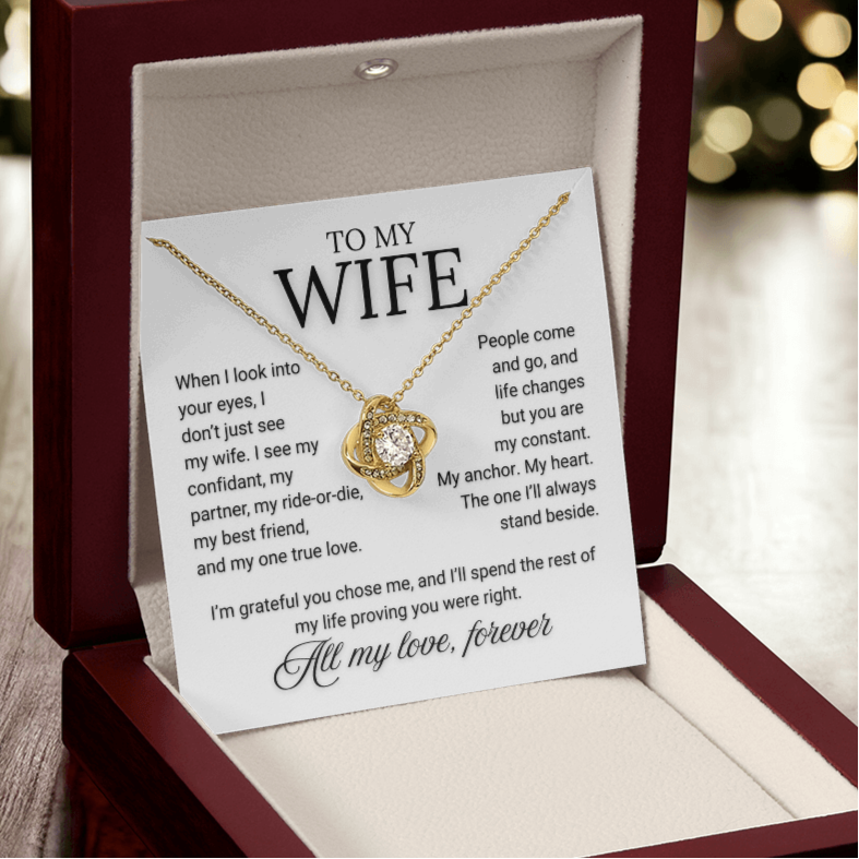 Stunning Love Knot and Heartfelt Message Card for Your Wife, Remind Her Why She Married You.