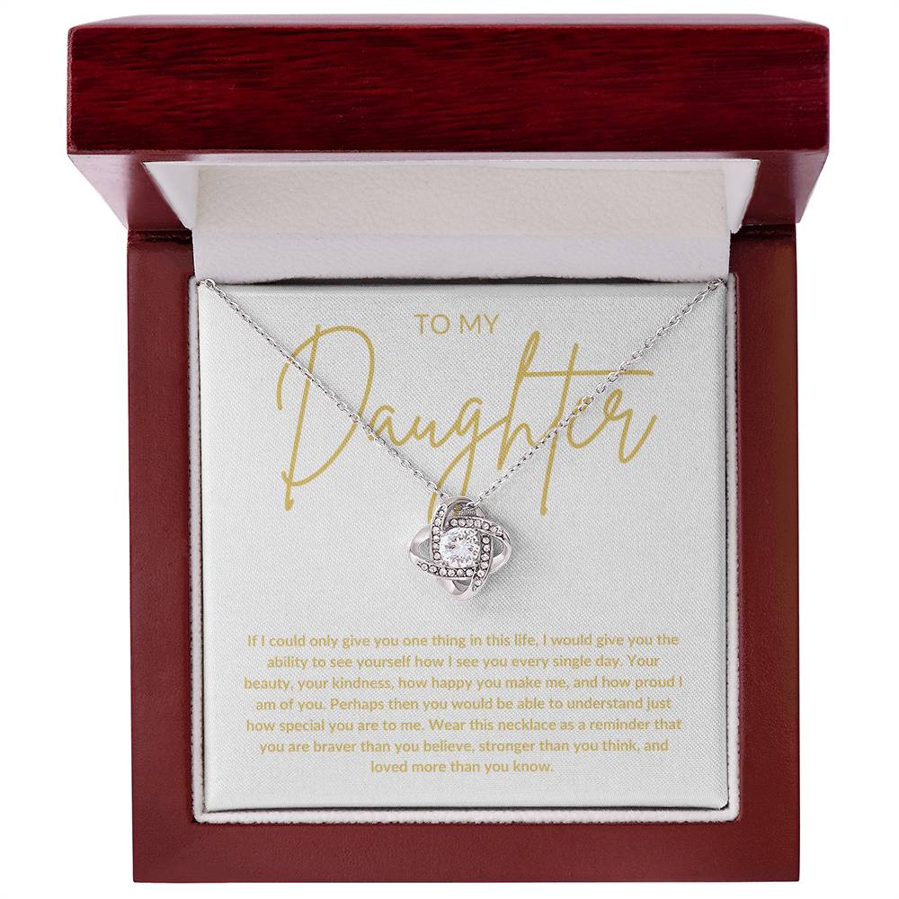 Love Knot Necklace Daughter Gift | Gift From Mom | Gift From Dad | Father Daughter Gift | On Your Day Gift - BespokeBliss