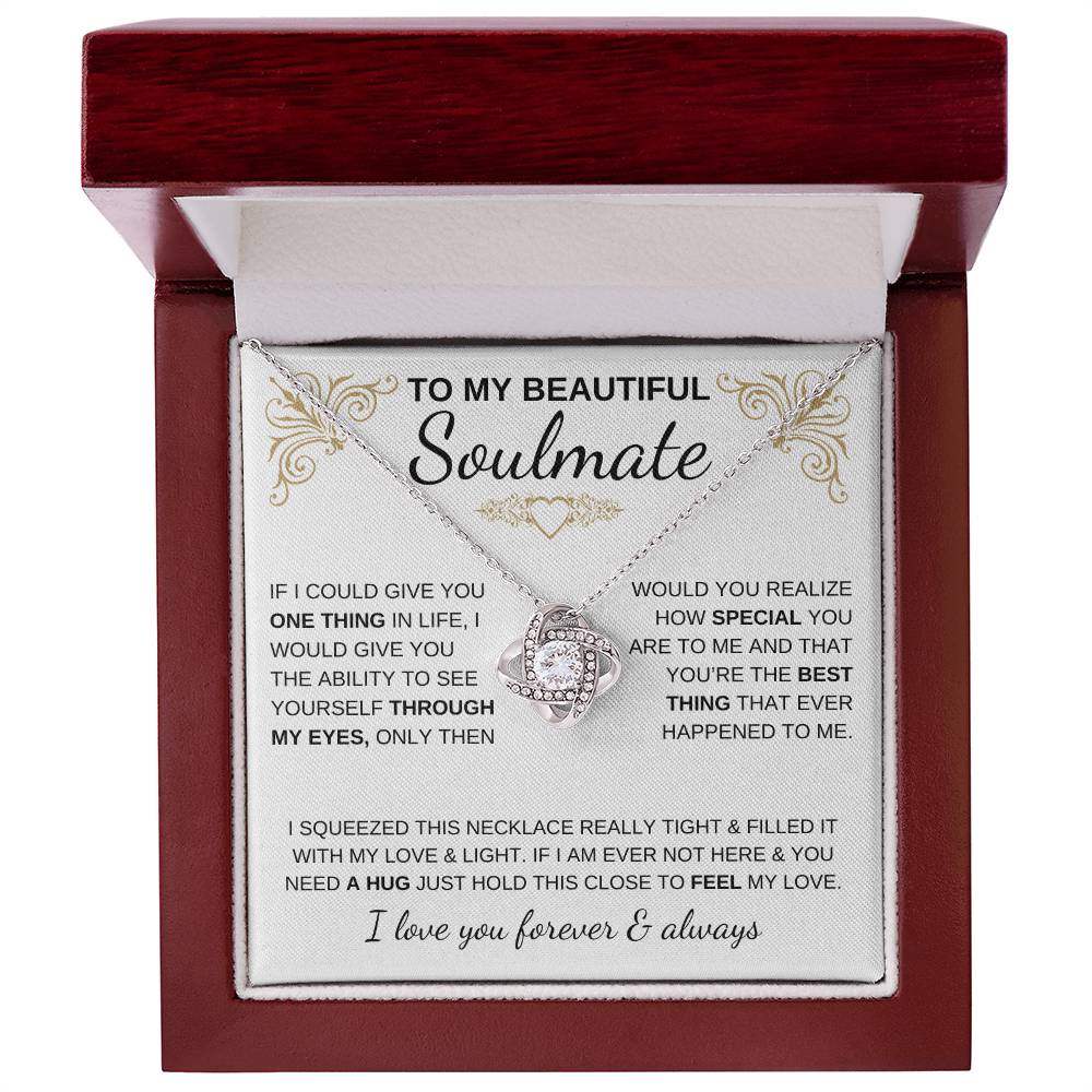 To My Beautiful Soulmate Love Knot Necklace