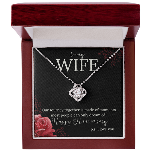To My Wife, Happy Anniversary Necklace and Heartfelt Message Card. P.s. I Love You