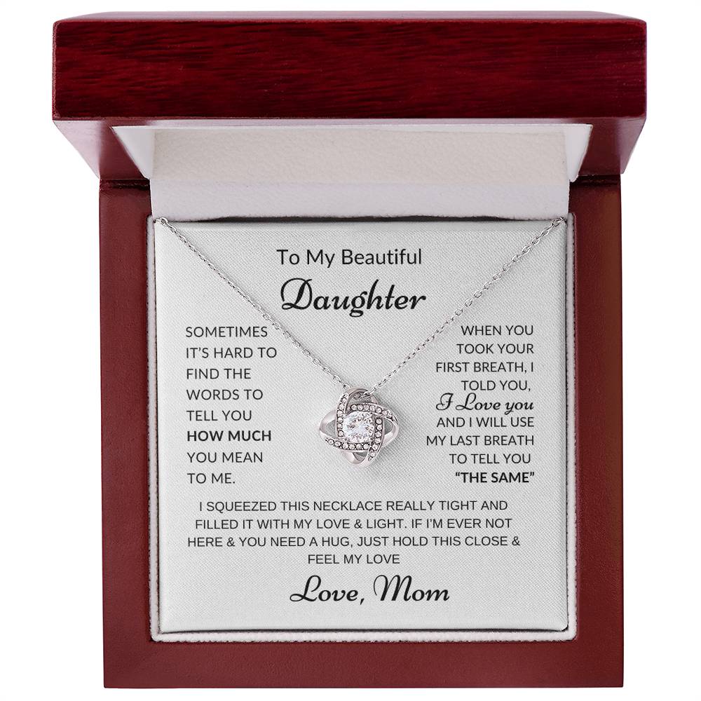 Daughter - First & Last Breath - Love Mom, Necklace