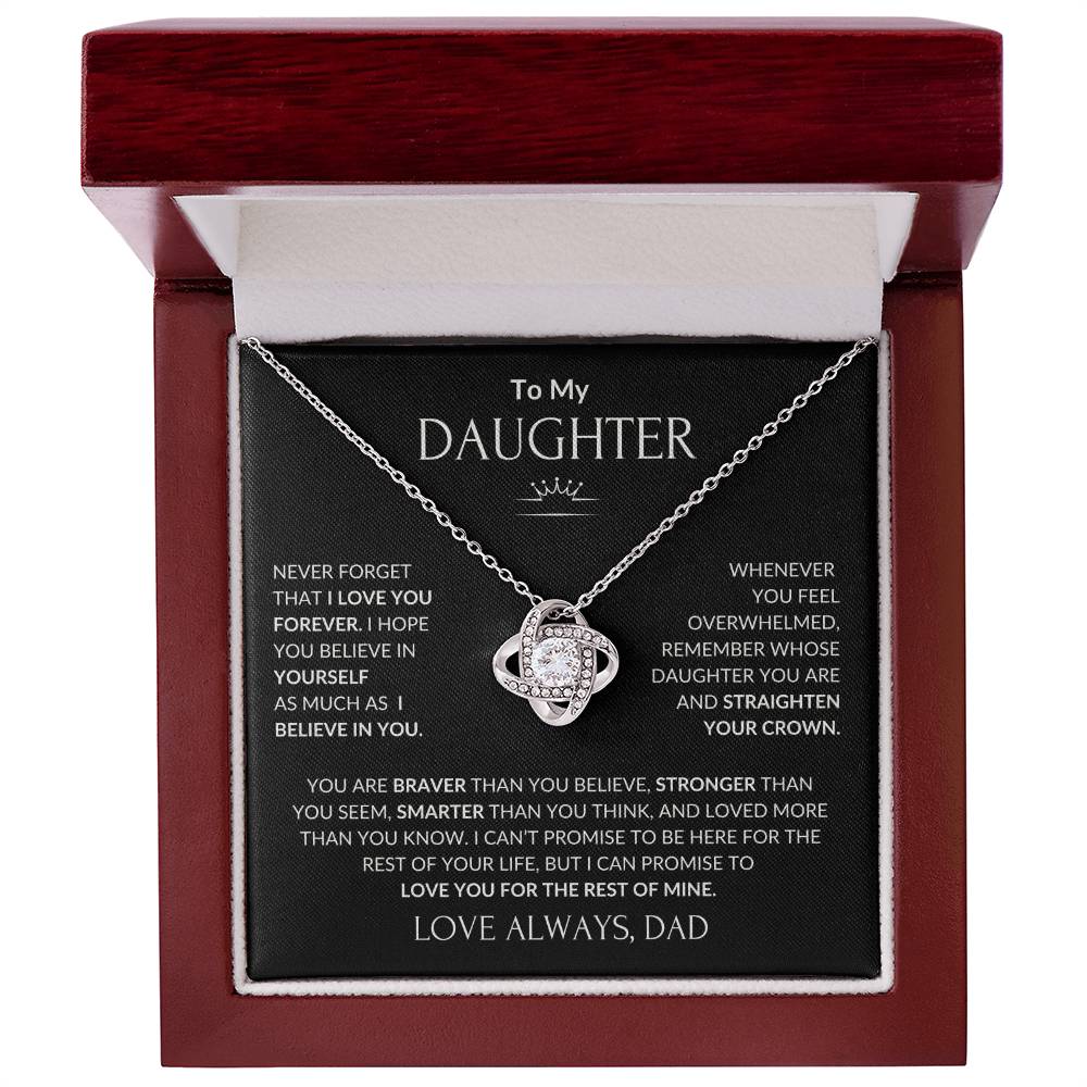 To My Beautiful Daughter - I Believe in you - Love Knot Necklace