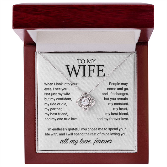 To My Wife, My Love, Stunning Necklace and Message Card A Gift To Make Every Day Special