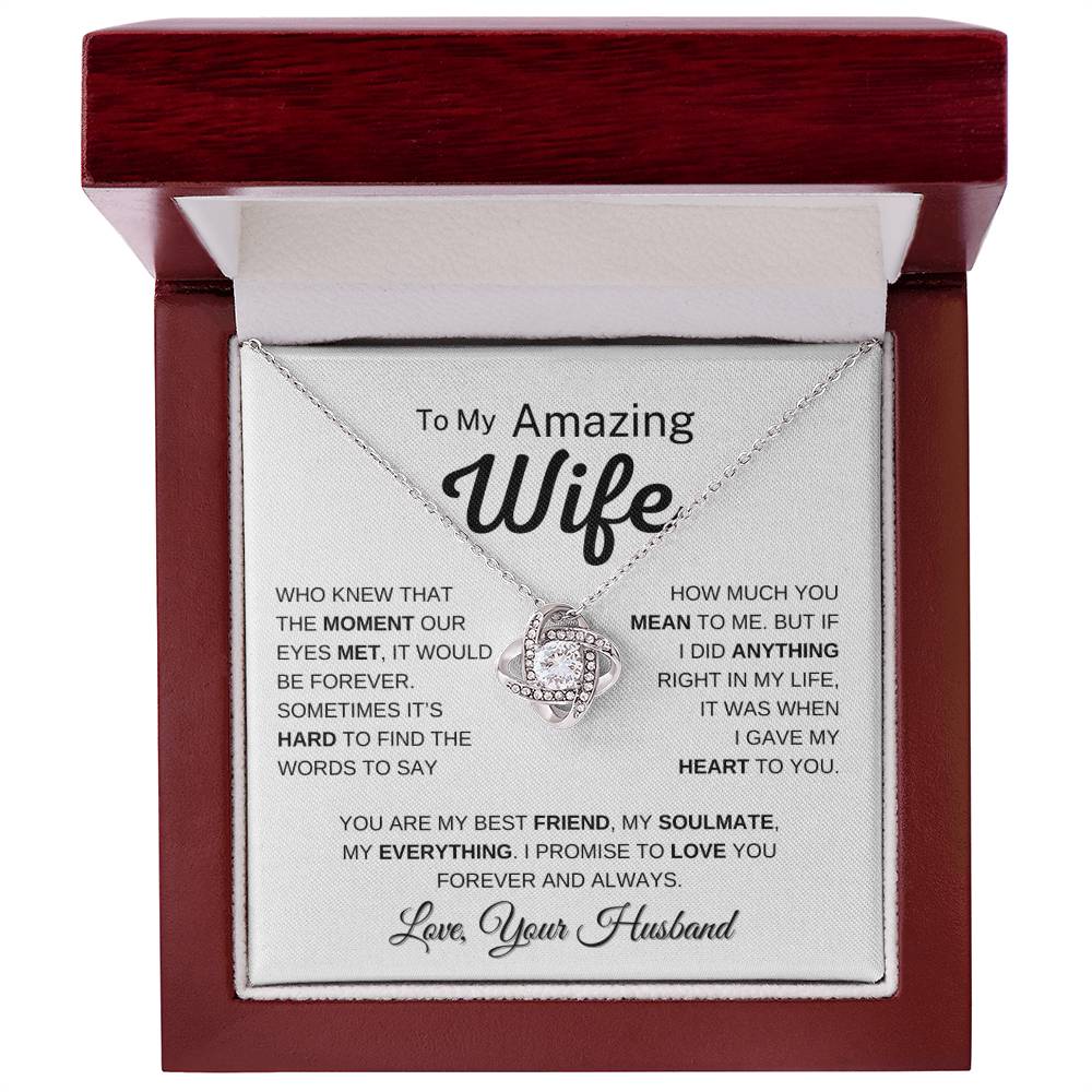 To My Amazing Wife - My Best Friend | Stunning Love Knot Pendant and Message Card 💞