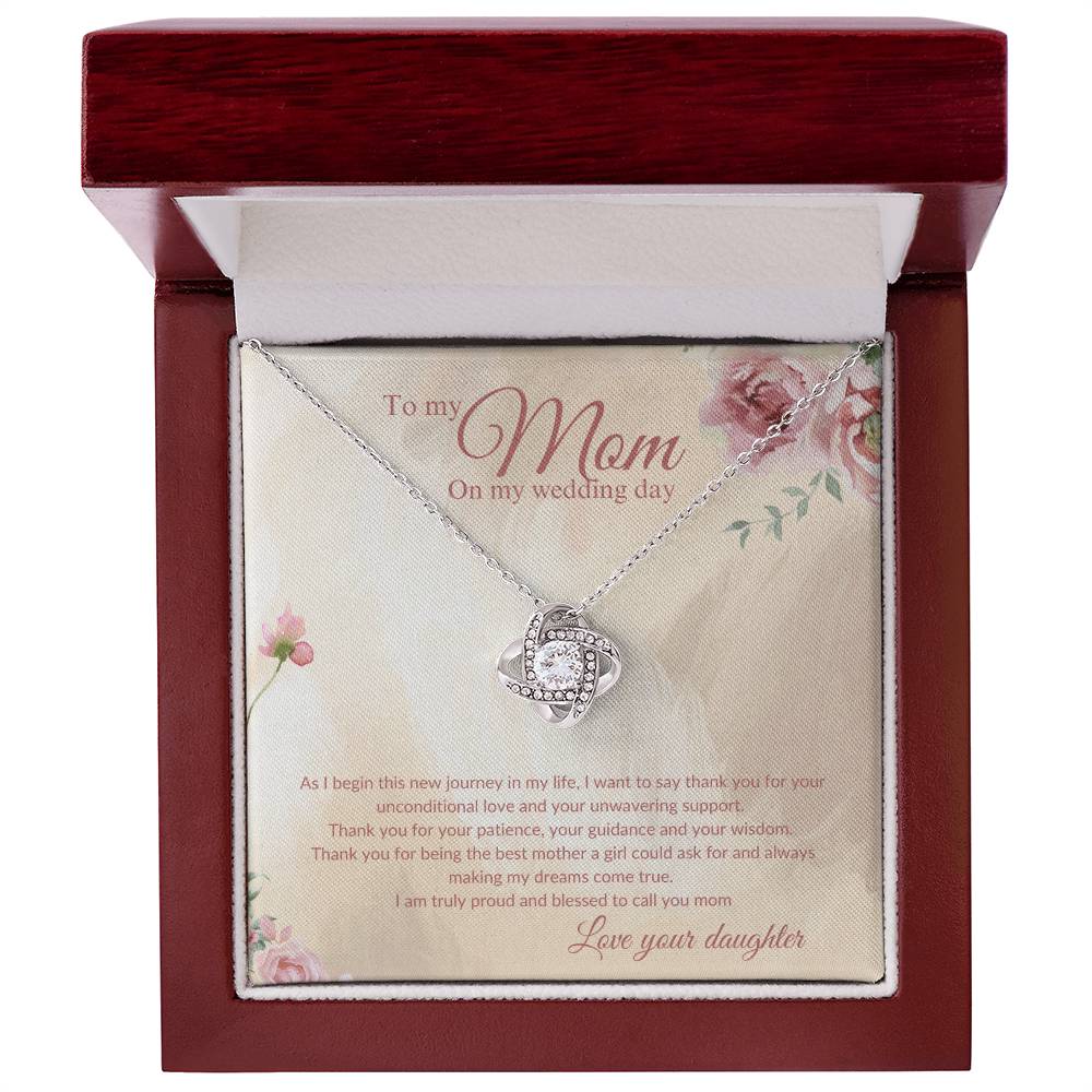 Love Knot | Necklace | Mother of the Bride Gift from Daughter | Mother of the Bride Necklace | from Bride to Mom | To Mom from Bride - BespokeBliss