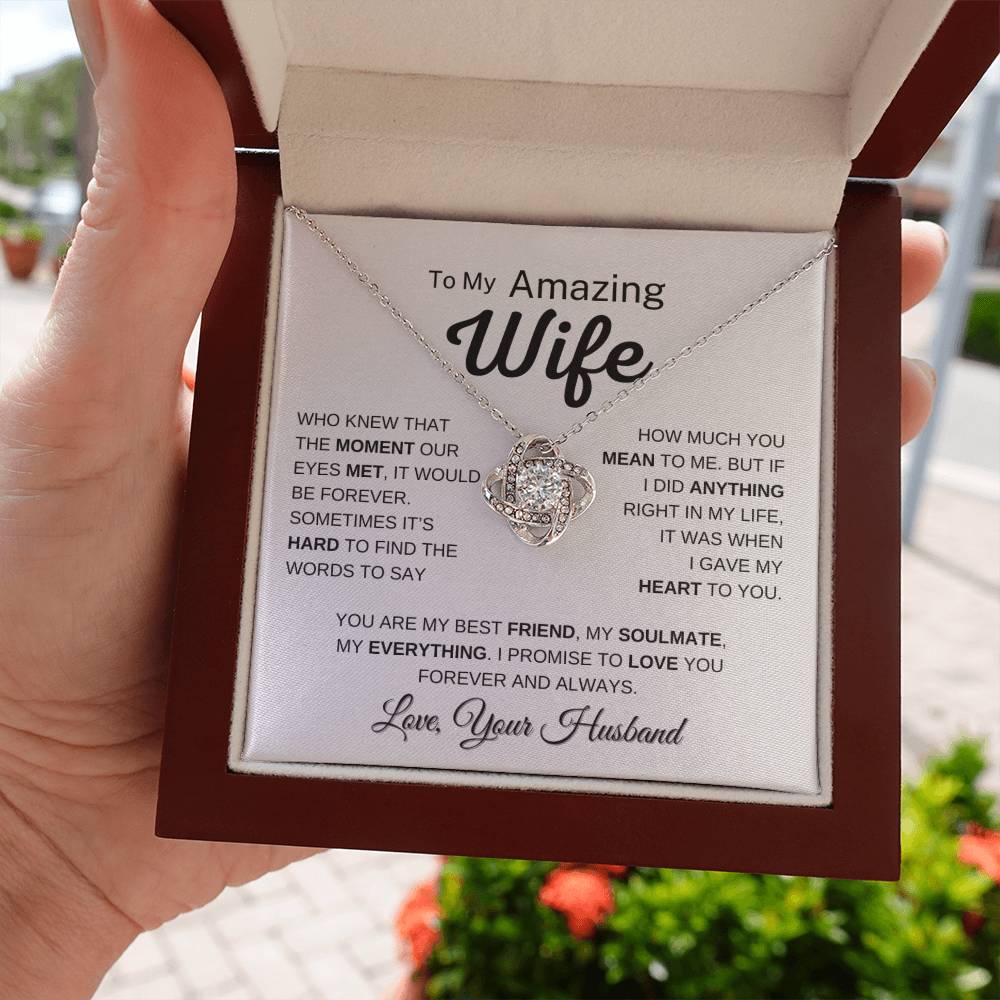 To My Amazing Wife - My Best Friend | Stunning Love Knot Pendant and Message Card 💞