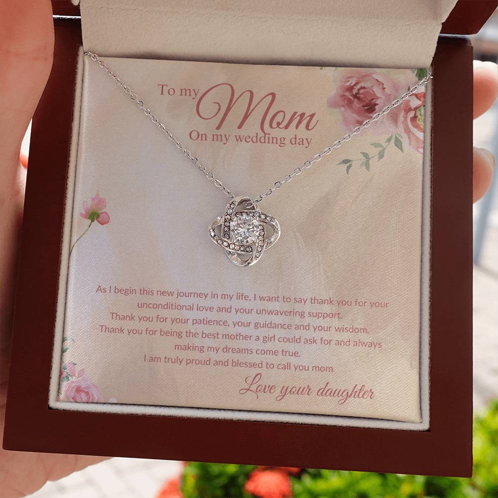 Love Knot | Necklace | Mother of the Bride Gift from Daughter | Mother of the Bride Necklace | from Bride to Mom | To Mom from Bride - BespokeBliss
