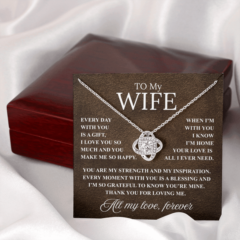 Love Knot Necklace and Loving Message, For Your Wife, Perfect For Any Occasion