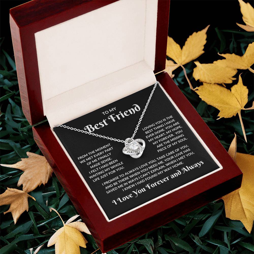 “To My Best Friend: A Gift that Speaks from the Heart💞 Love Knot and Message Card
