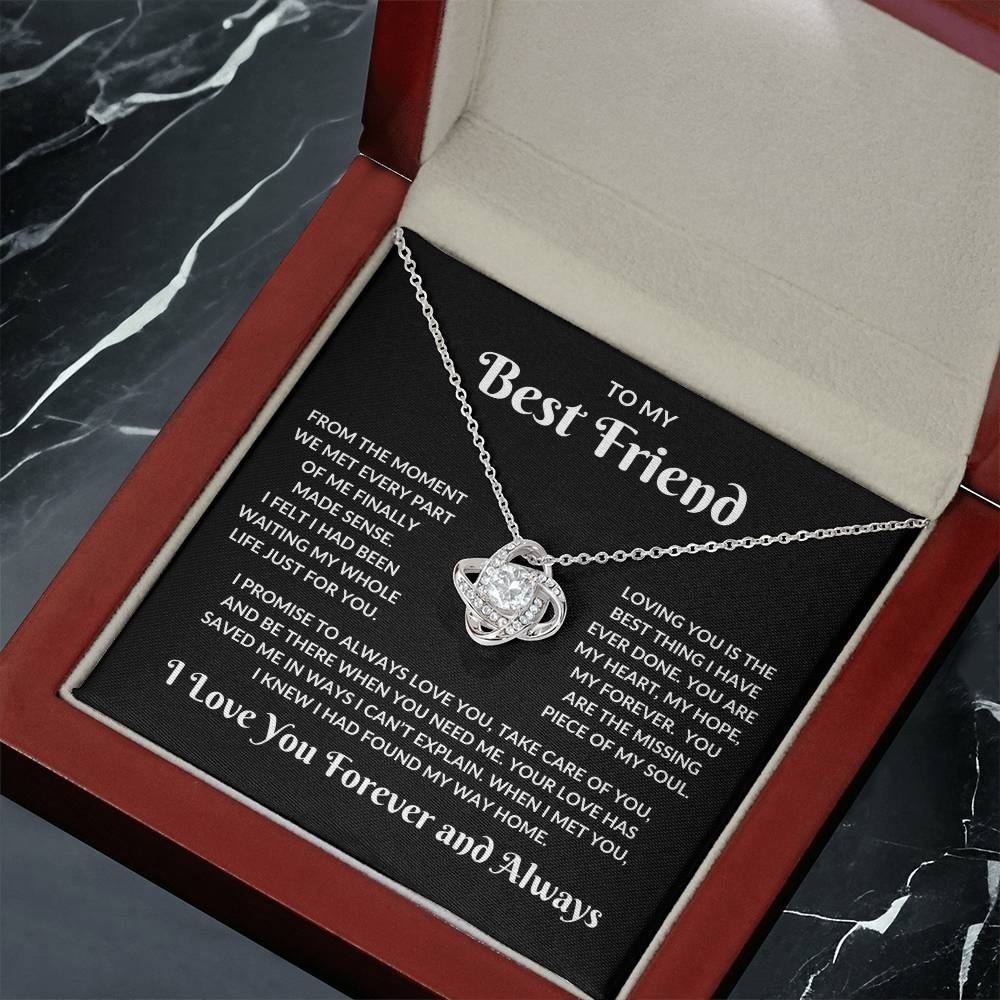 “To My Best Friend: A Gift that Speaks from the Heart💞 Love Knot and Message Card