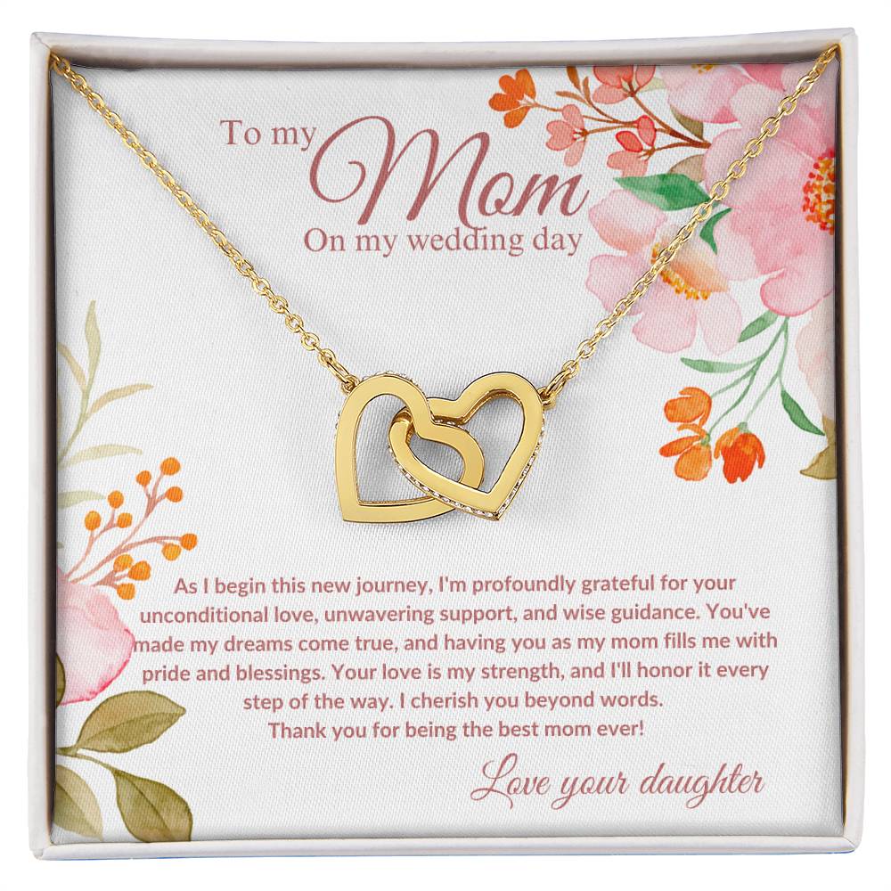 Interlocking Hearts Necklace | Mother of the Bride Gift from Daughter | Mother of the Bride Necklace | From Bride to Mom | To Mom from Bride - BespokeBliss