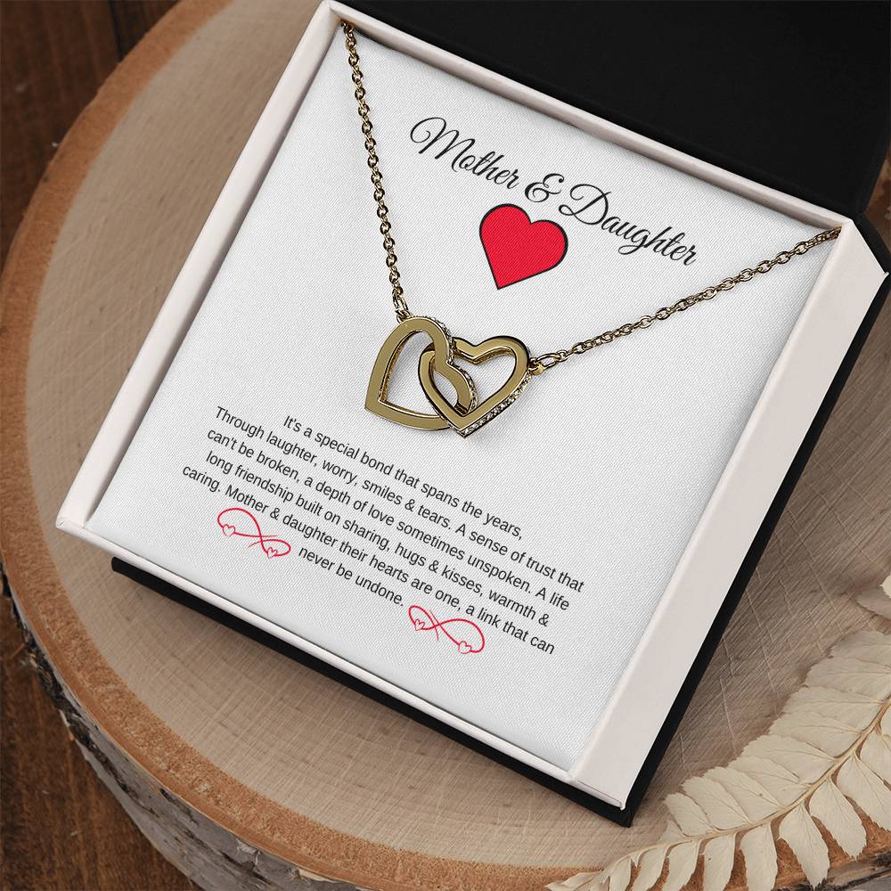 Mother & Daughter | Infinite Love Necklace | Beautiful Bond That Spans The Years - Interlocking Hearts Necklace - BespokeBliss