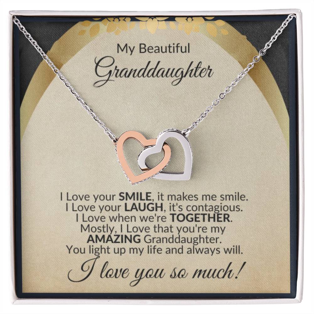 Interlocking Hearts, Granddaughter from Grandparents Necklace for Her