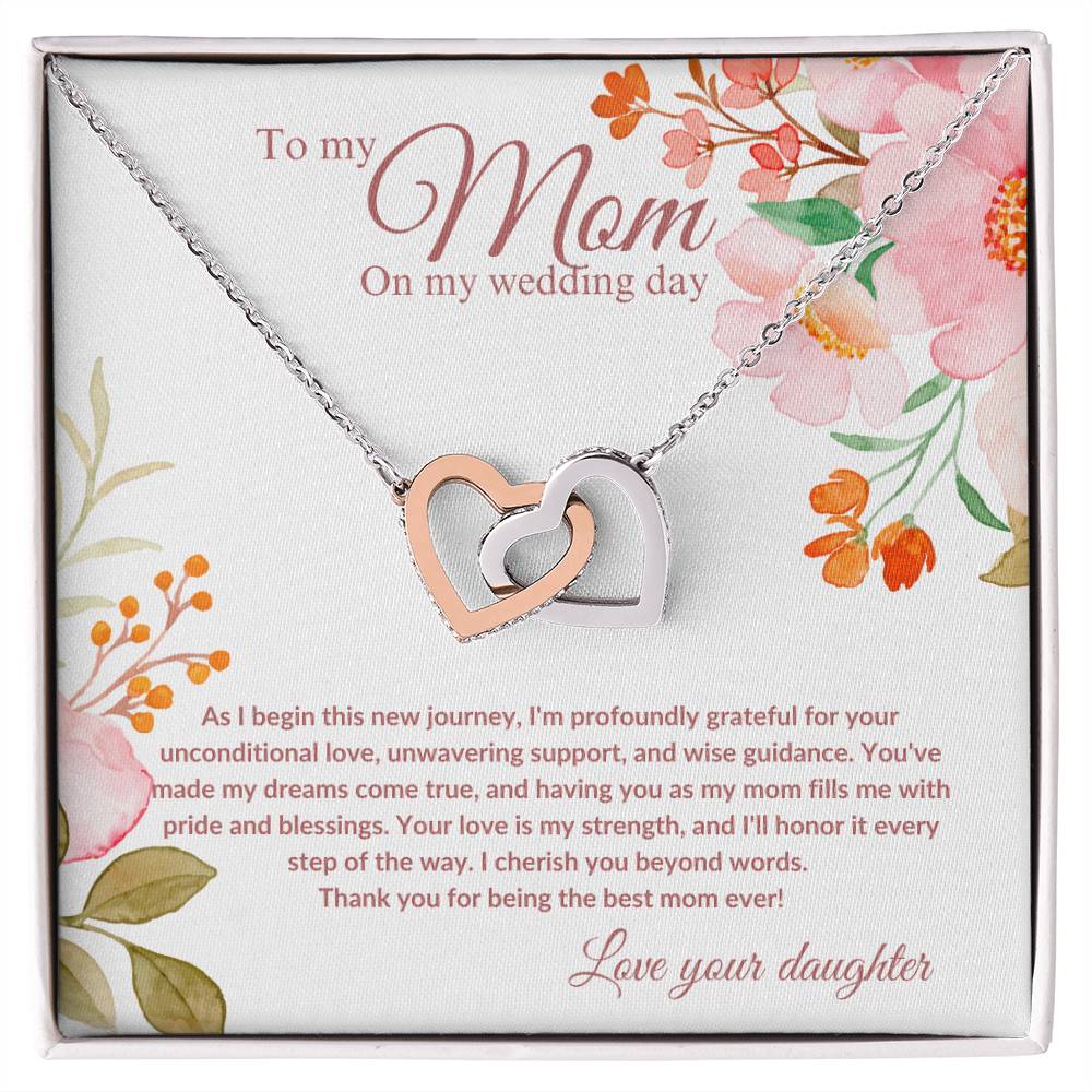 Interlocking Hearts Necklace | Mother of the Bride Gift from Daughter | Mother of the Bride Necklace | From Bride to Mom | To Mom from Bride - BespokeBliss